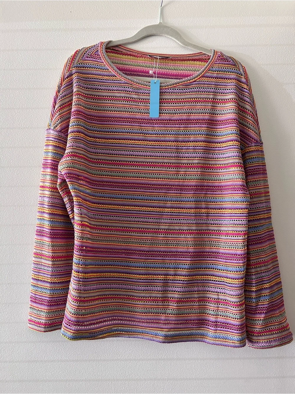 Women’s Striped Lightweight Knit Pullover Sweater - Multicolor - Picture 2 of 5